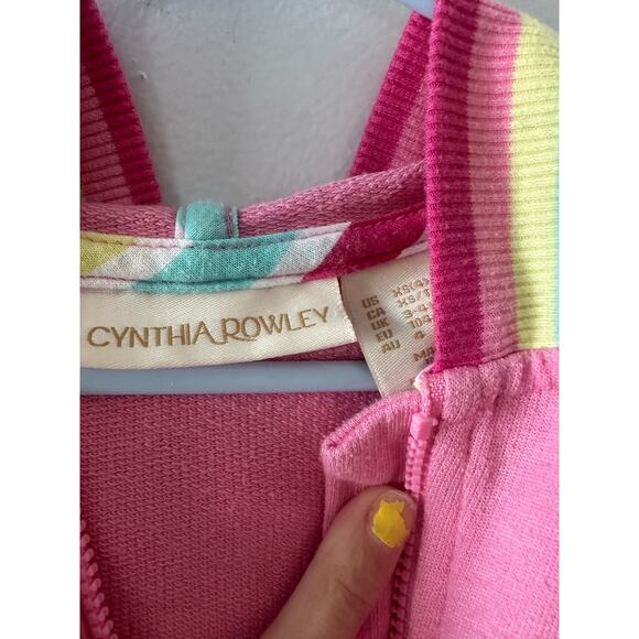 Cynthia Rowley Jacket Little Girls XS 4 Pink Rainbow Sequins Toddler Hoodie - Picture 3 of 5